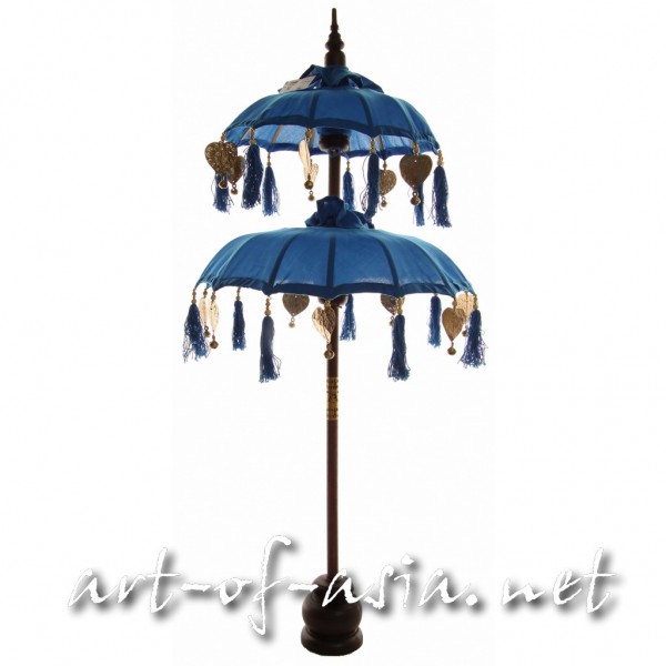 Bild 2 - Bali-Dekoschirm 2-fach, Azur Blue / gold