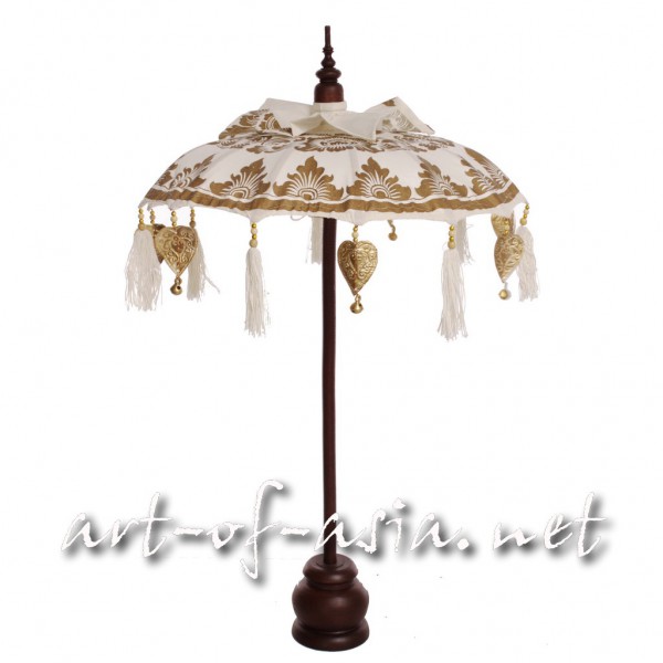 Bild 2 - Bali-Dekoschirm 1-fach, Natur bemalt / gold