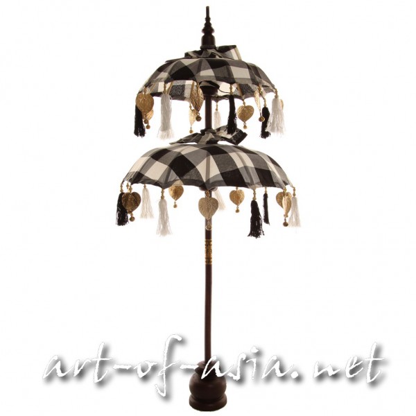 Bild 2 - Bali-Dekoschirm 2-fach, Black+White / gold
