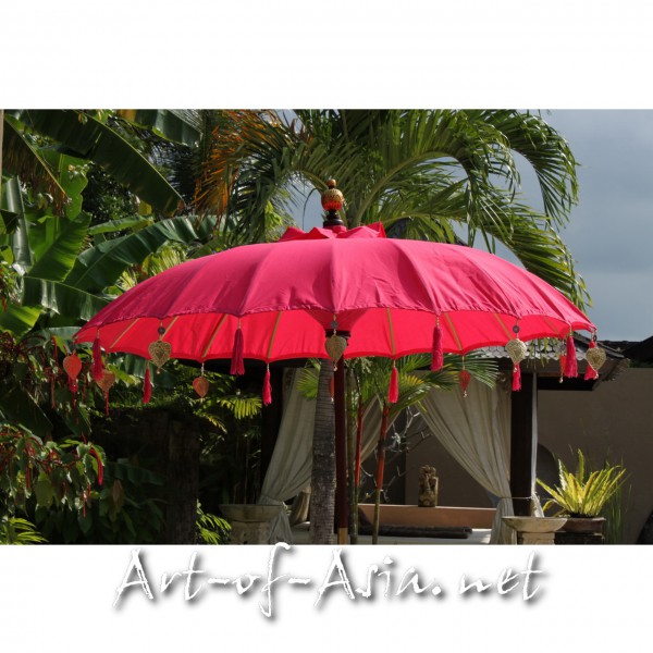 Bild 2 - Bali-Sonnenschirm, 120cm Ø, Rose Red / silber