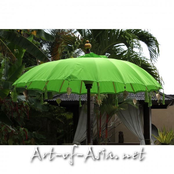 Bild 2 - Bali-Sonnenschirm, 120cm Ø, Bright Lime Green / gold