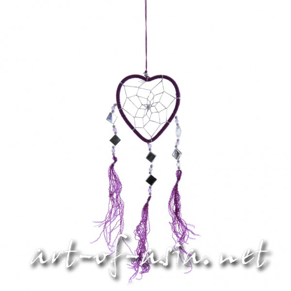 Bild 2 - Traumfänger, Herz, verschiedene Größen, Royal Purple