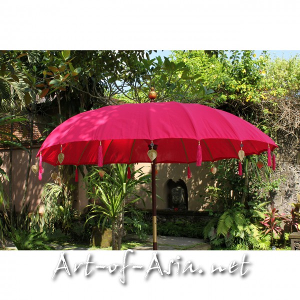Bild 2 - Bali-Sonnenschirm, 220cm Ø, Rose Red / silber
