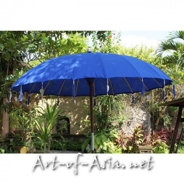 Bild 2 - Bali-Sonnenschirm, 220cm Ø, Dazzling Blue / silber