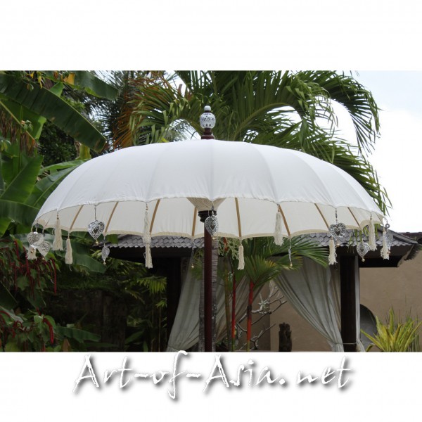 Bild 2 - Bali-Sonnenschirm, 180cm Ø, Natur (creme) / silber