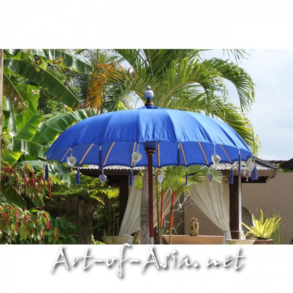 Bild 2 - Bali-Sonnenschirm, 120cm Ø, Dazzling Blue / silber