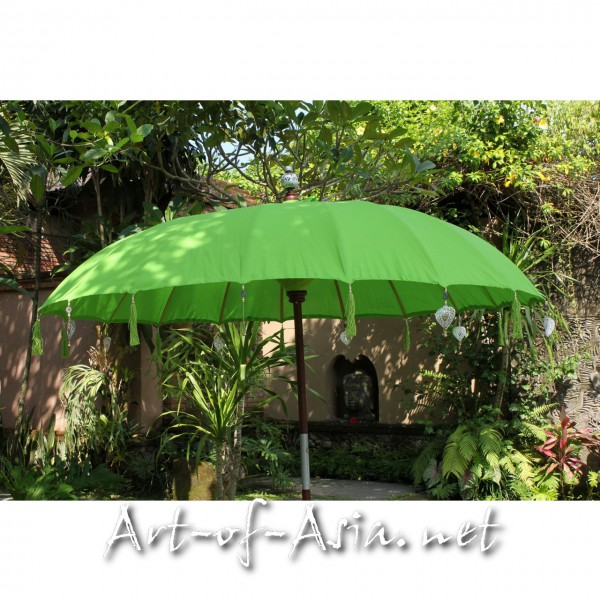 Bild 2 - Bali-Sonnenschirm, 220cm Ø, Bright Lime Green / gold