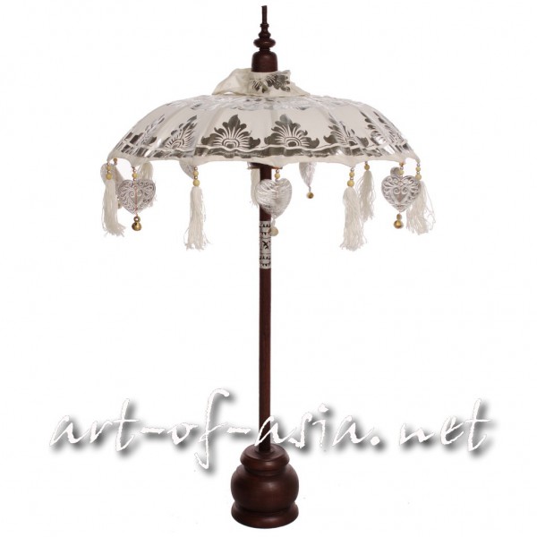 Bild 2 - Bali-Dekoschirm 1-fach, Natur bemalt / silber