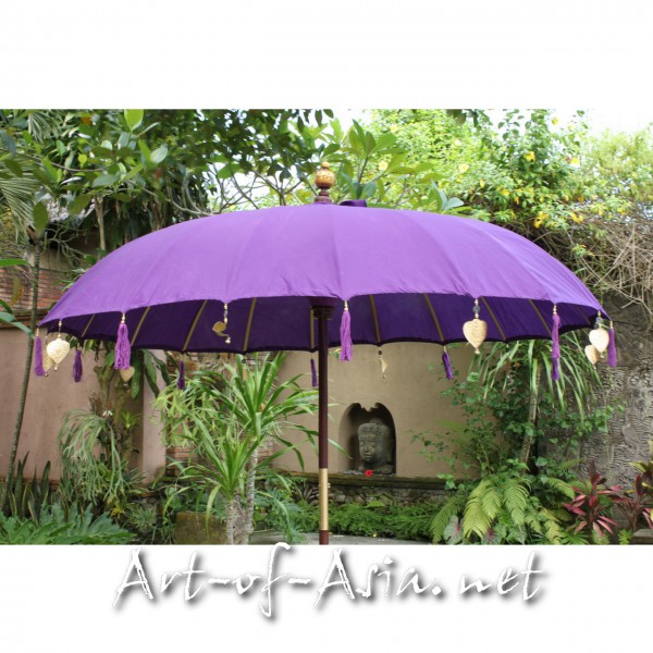 Bild 2 - Bali-Sonnenschirm, 220cm Ø, Royal Purple / gold