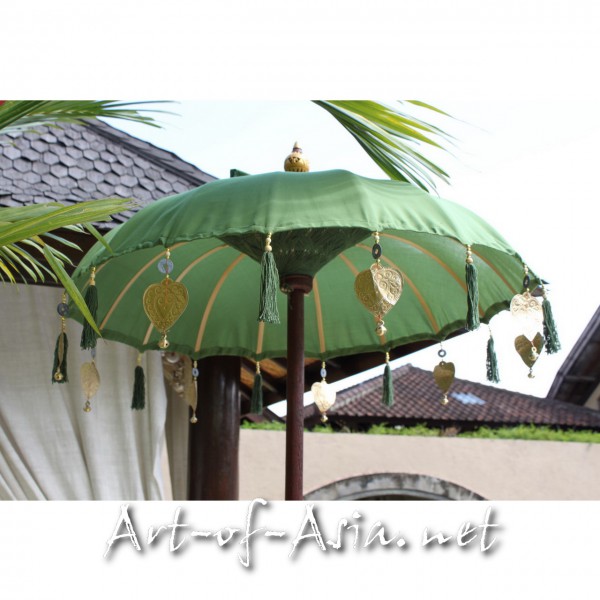 Bild 2 - Bali-Tempelschirm, 090cm Ø, Moss / gold