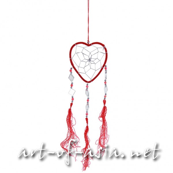 Bild 2 - Traumfänger, Herz, verschiedene Größen, Chinese Red