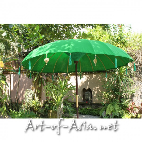 Bild 2 - Bali-Sonnenschirm, 220cm Ø, Vibrant Green / gold